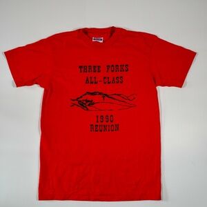 Vintage T-Shirt Red - Three Forks All-Class 1990 Reunion